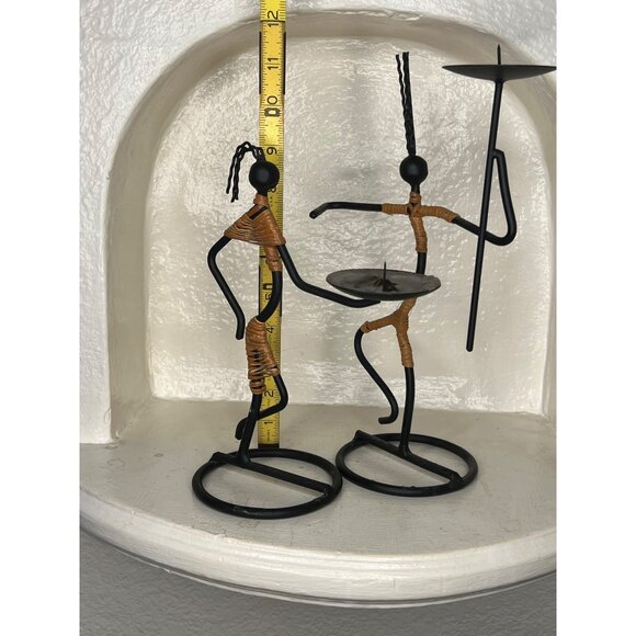 Vintage 1960's Pair of Laurids Lonborg Figure Dancing Candle Holders 9in & 12in - Picture 11 of 13